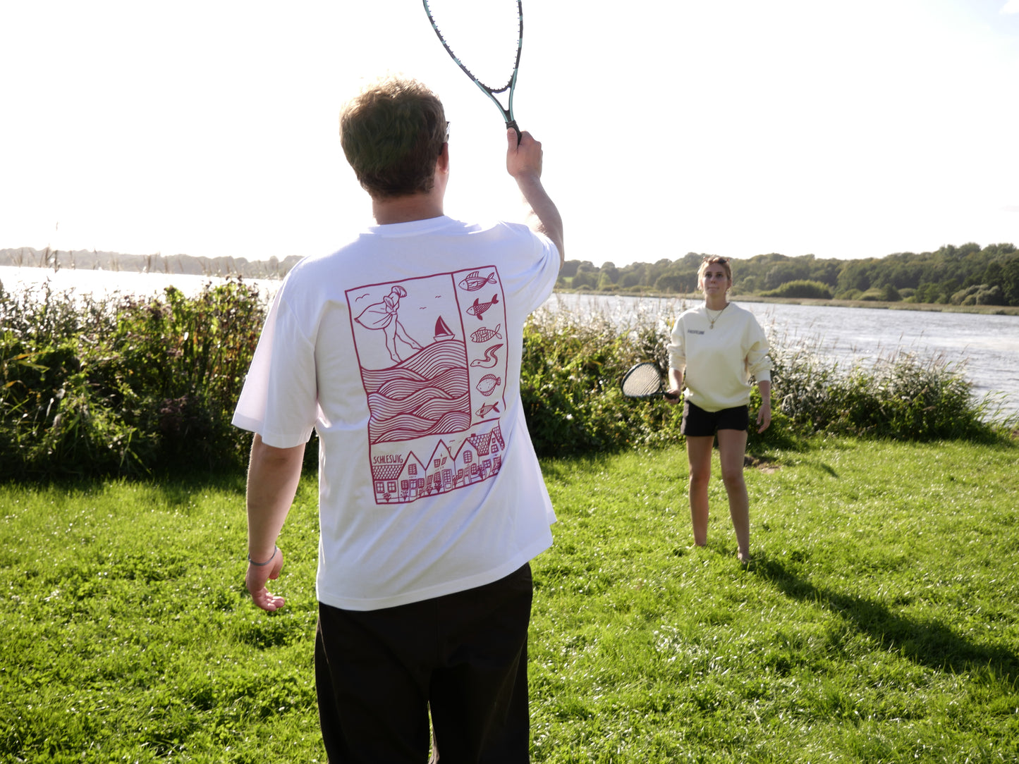 T-Shirt Schleswig weiß/pink
