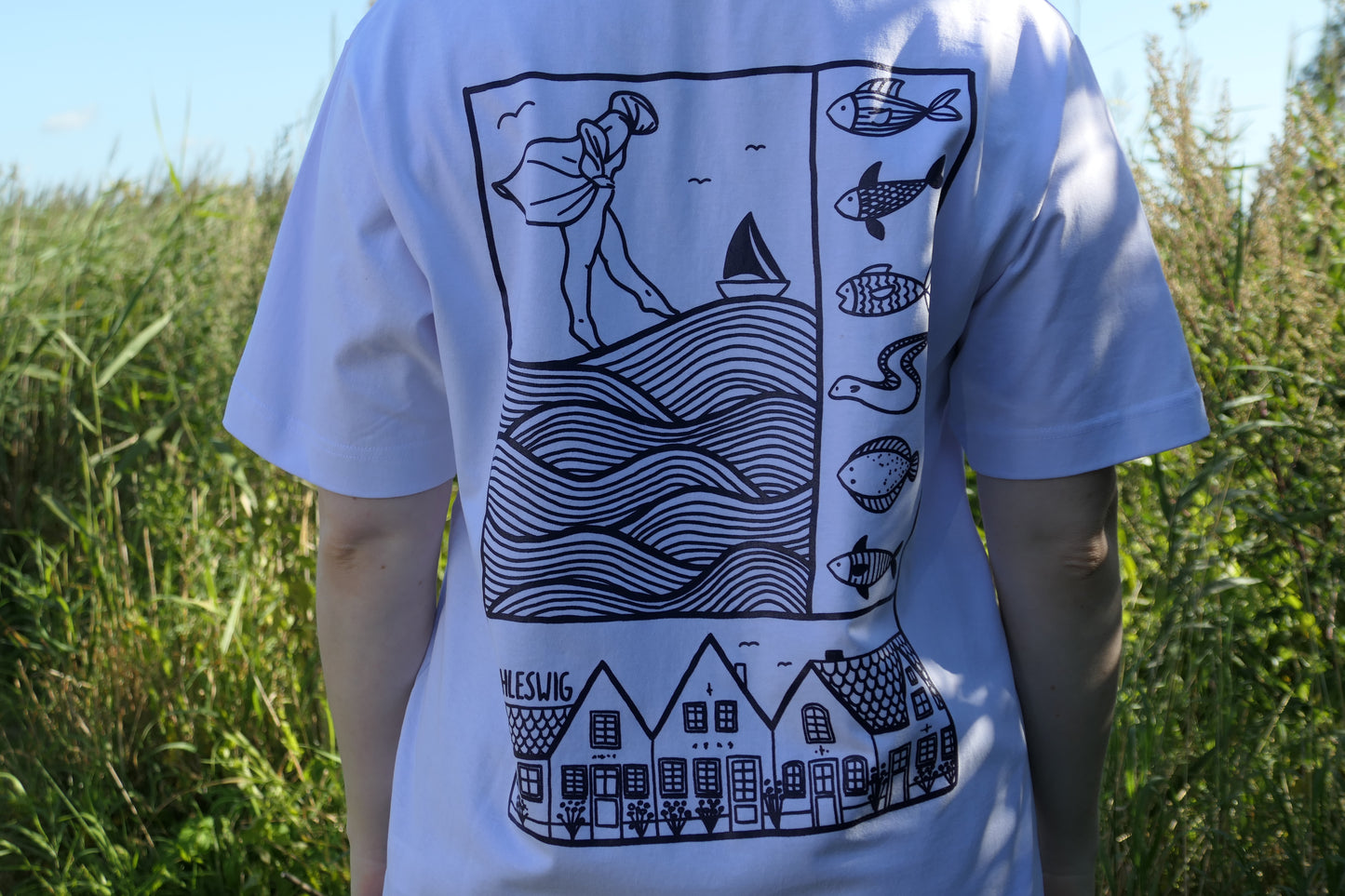 T-Shirt Schleswig weiß/navy