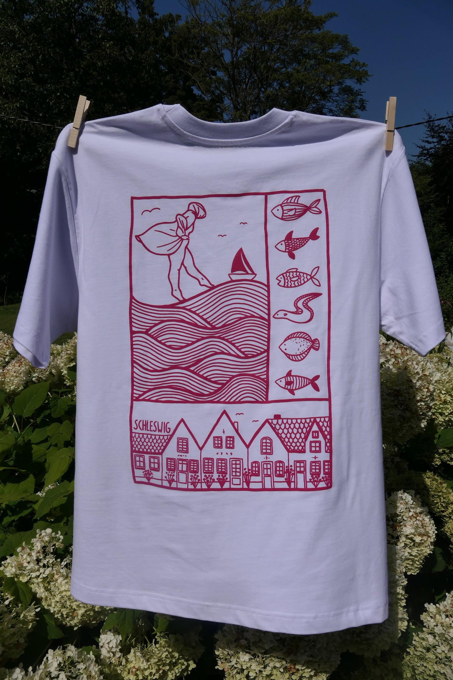 T-Shirt Schleswig weiß/pink