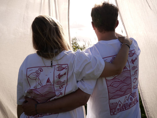 T-Shirt Schleswig weiß/pink
