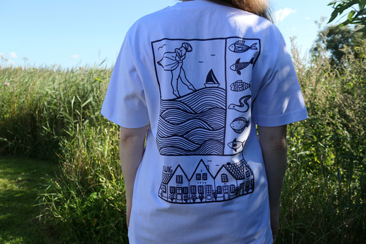 T-Shirt Schleswig weiß/navy